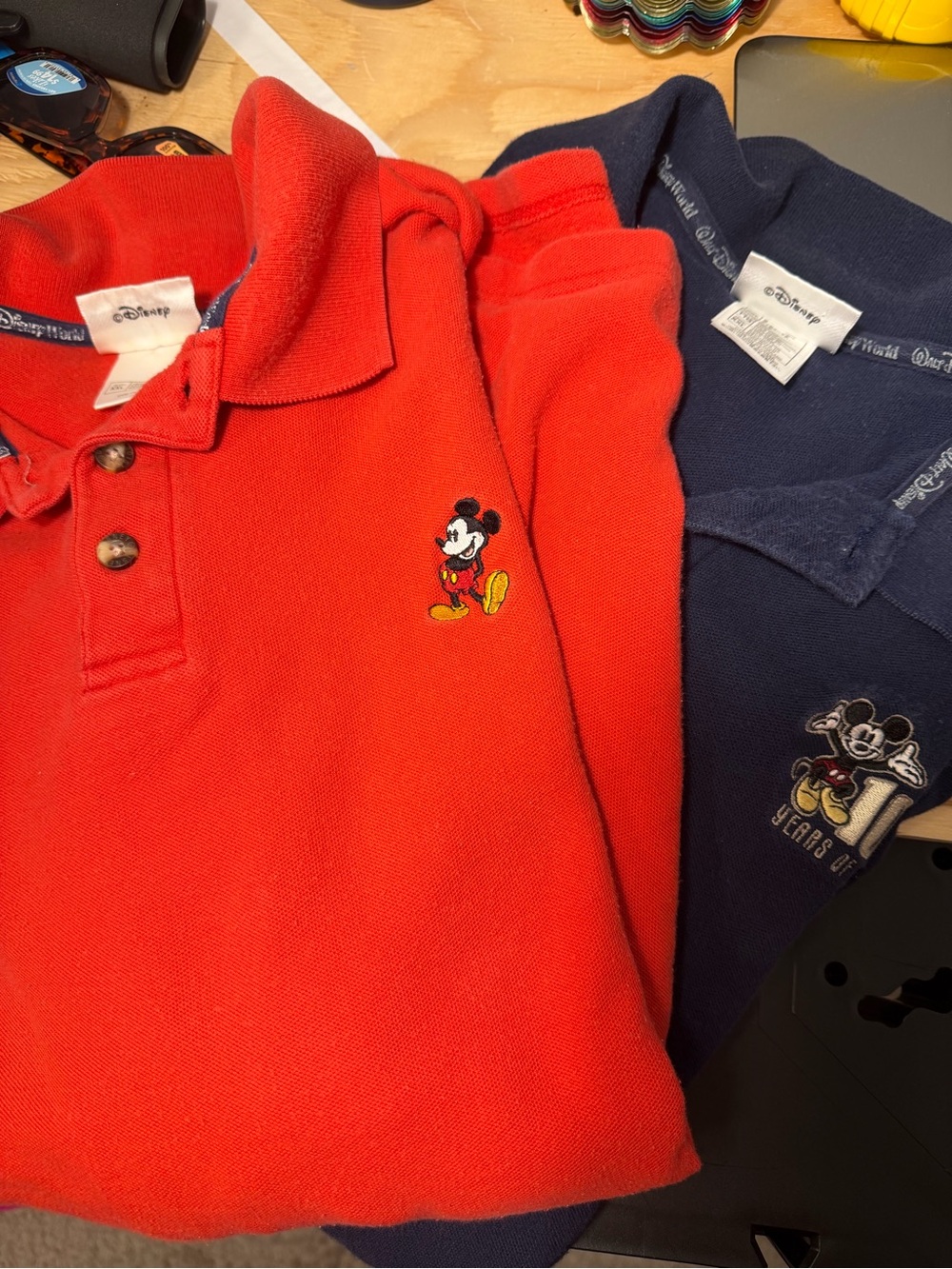 Disney Parks Men's Red and Blue polo bundle XXL